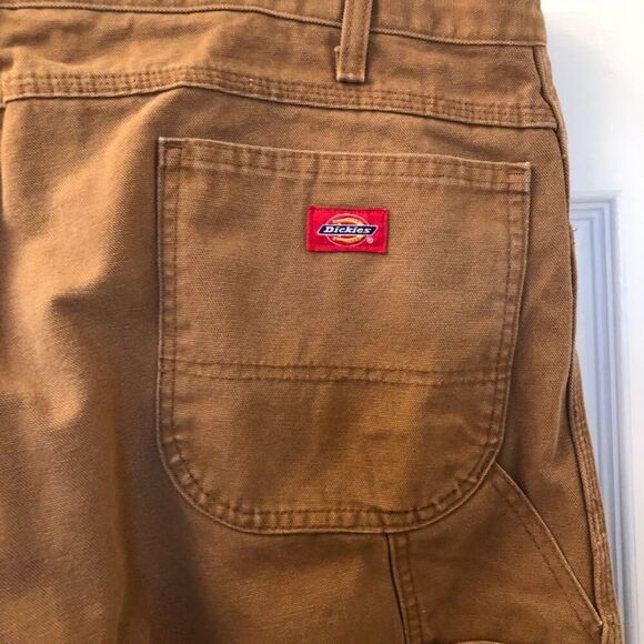Dickies Mens Tan/Brown Carpenter Cargo Utility Work Pants Zip Closure No Tag W42 - Picture 6 of 13